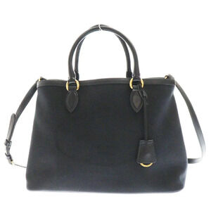 PRADA logo jacquard bag handbag shoulder black canvas leather